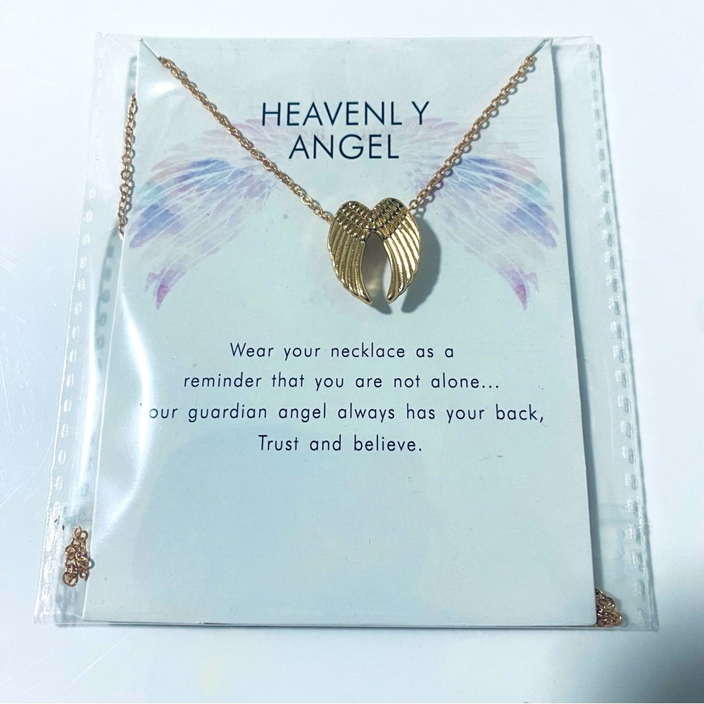 🍒 $5 when bundled Angel wing gold necklace - brand new - your guardian angel